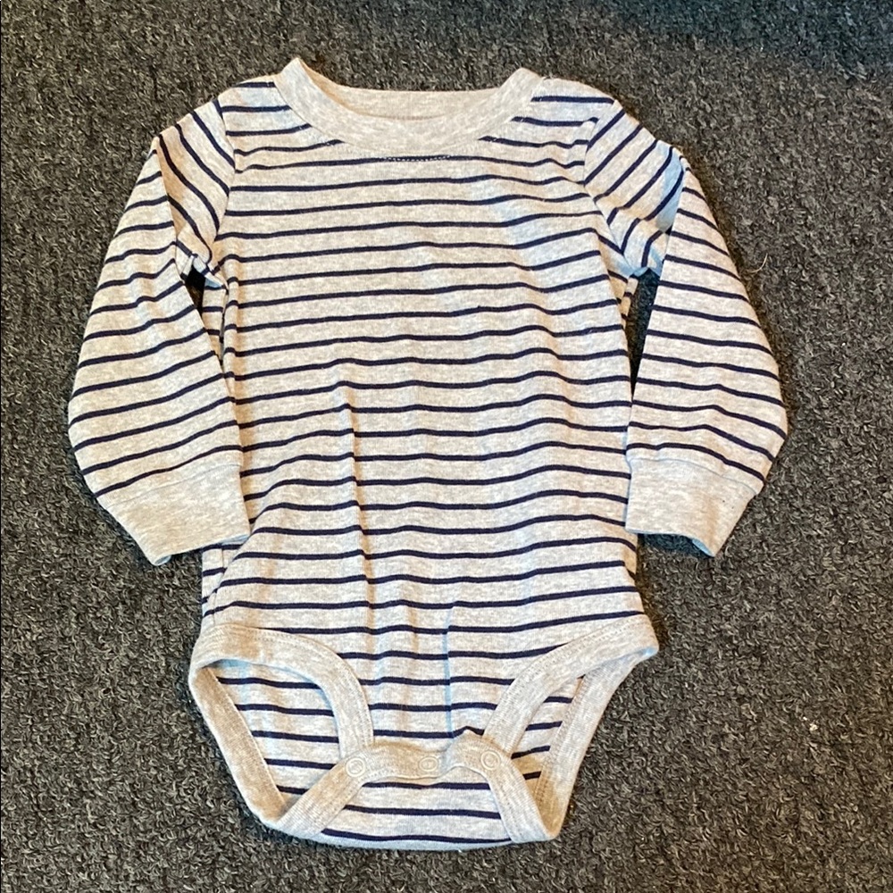 Carter's Navy and Gray Striped Bodysuit